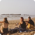 three girls on the beach